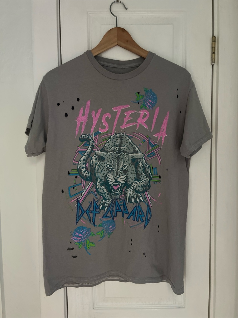 Hysteria Graphic Tee - Gray Short Sleeve unisex Top
